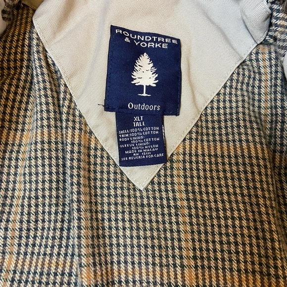 Vintage Men’s RoundTree & Yorke Outdoors Khaki Barn Chore Field Jacket XLT - Picture 6 of 10